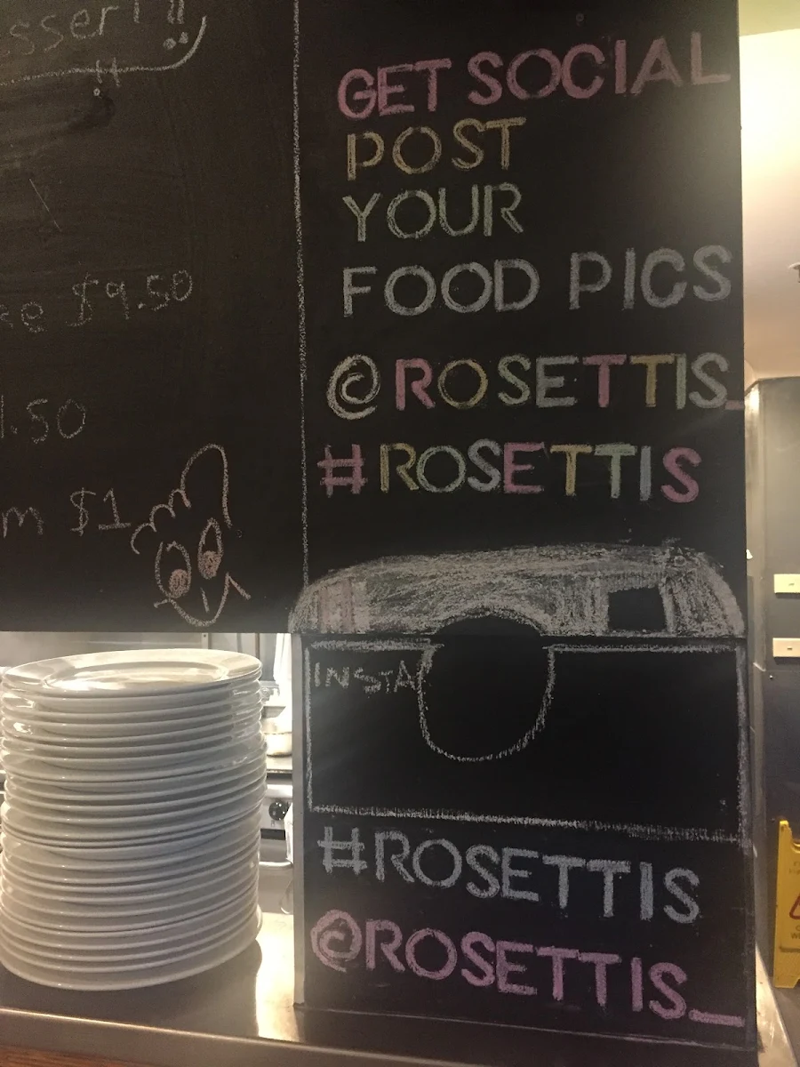 Menu, Rosetti's Italian & woodfired pizza cafe