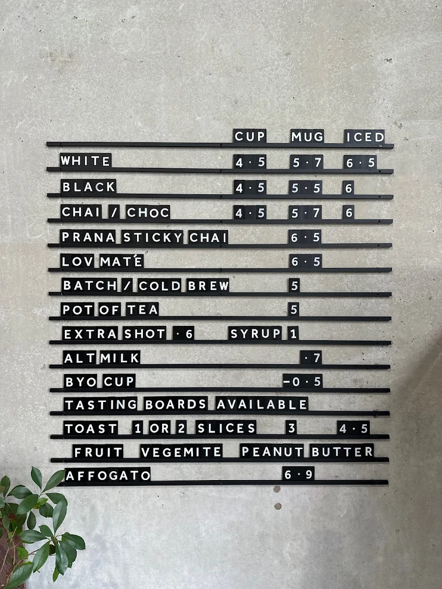 Menu, White Whale Coffee Roasters
