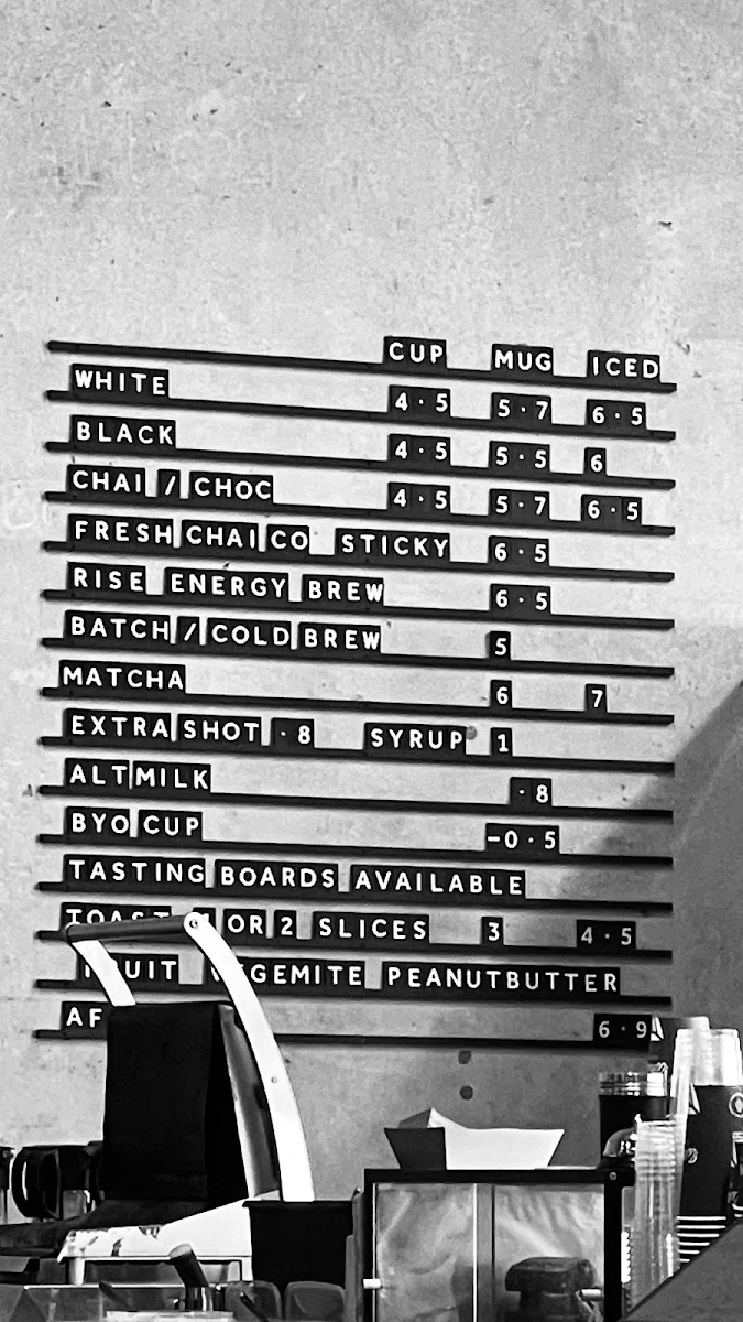 Menu, White Whale Coffee Roasters