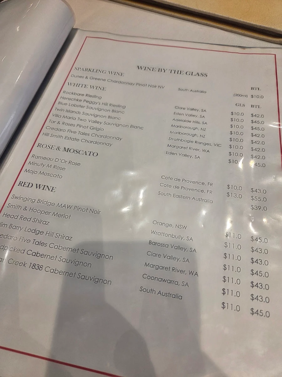 Menu, Emperor's Garden Restaurant