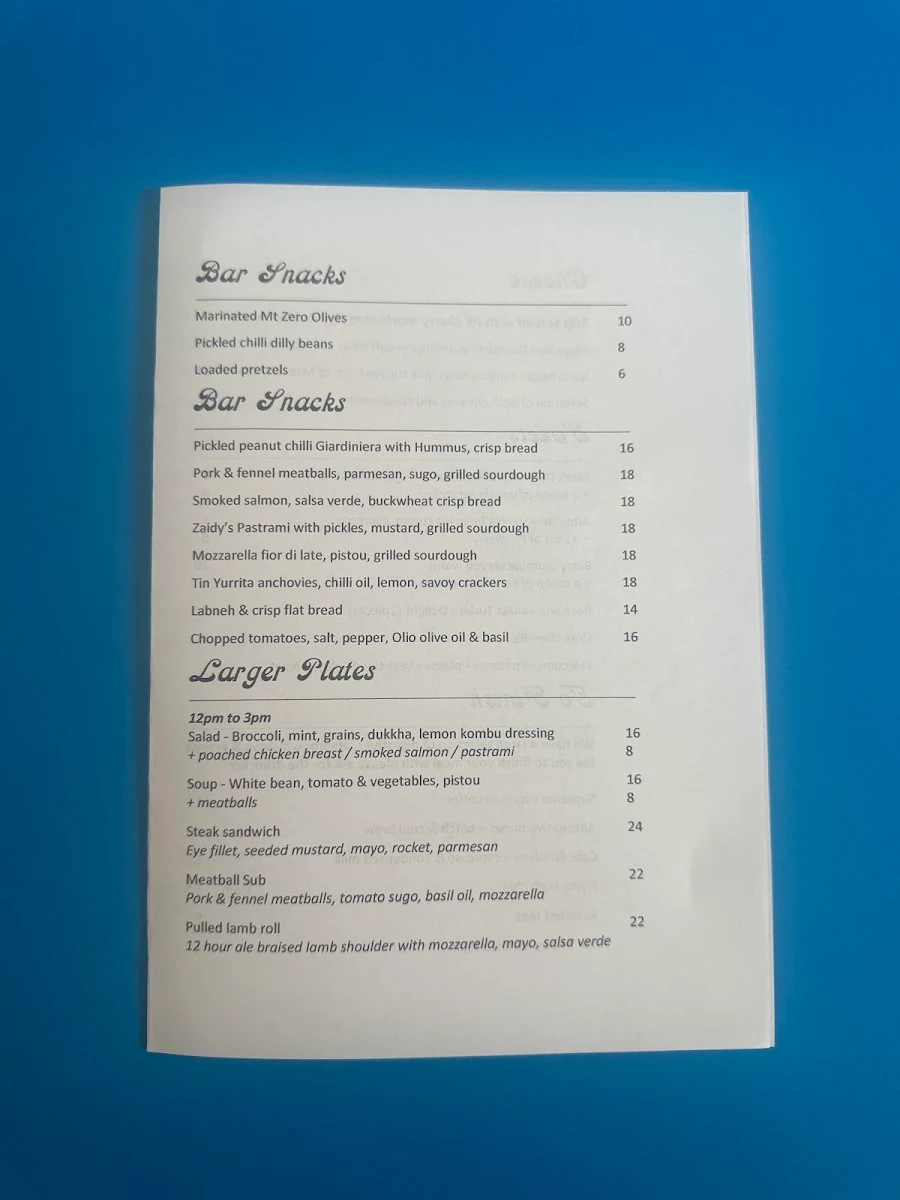 Menu, Queensmith