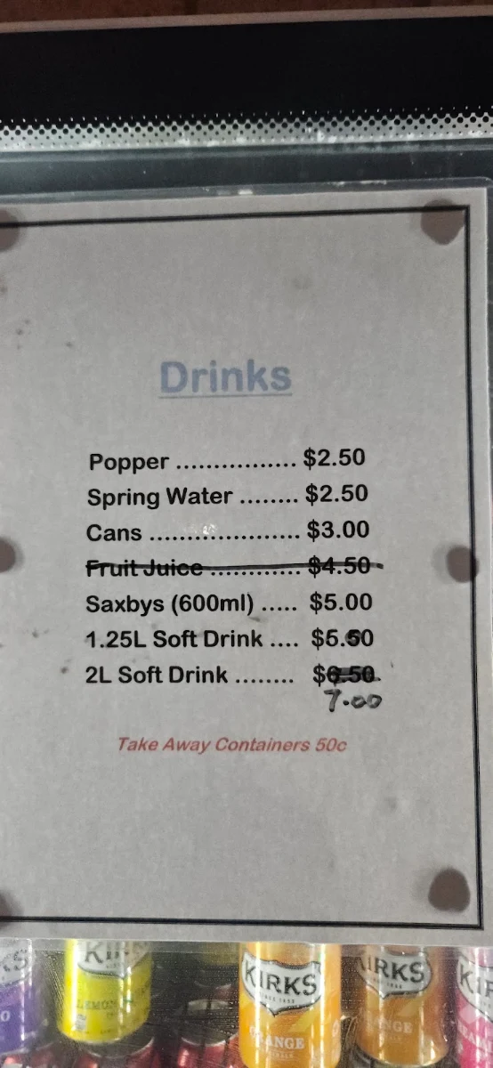 Menu, Hong Kong Chinese Fast Food Restaurant