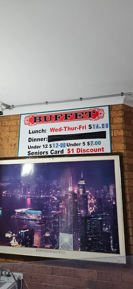 Menu, Hong Kong Chinese Fast Food Restaurant