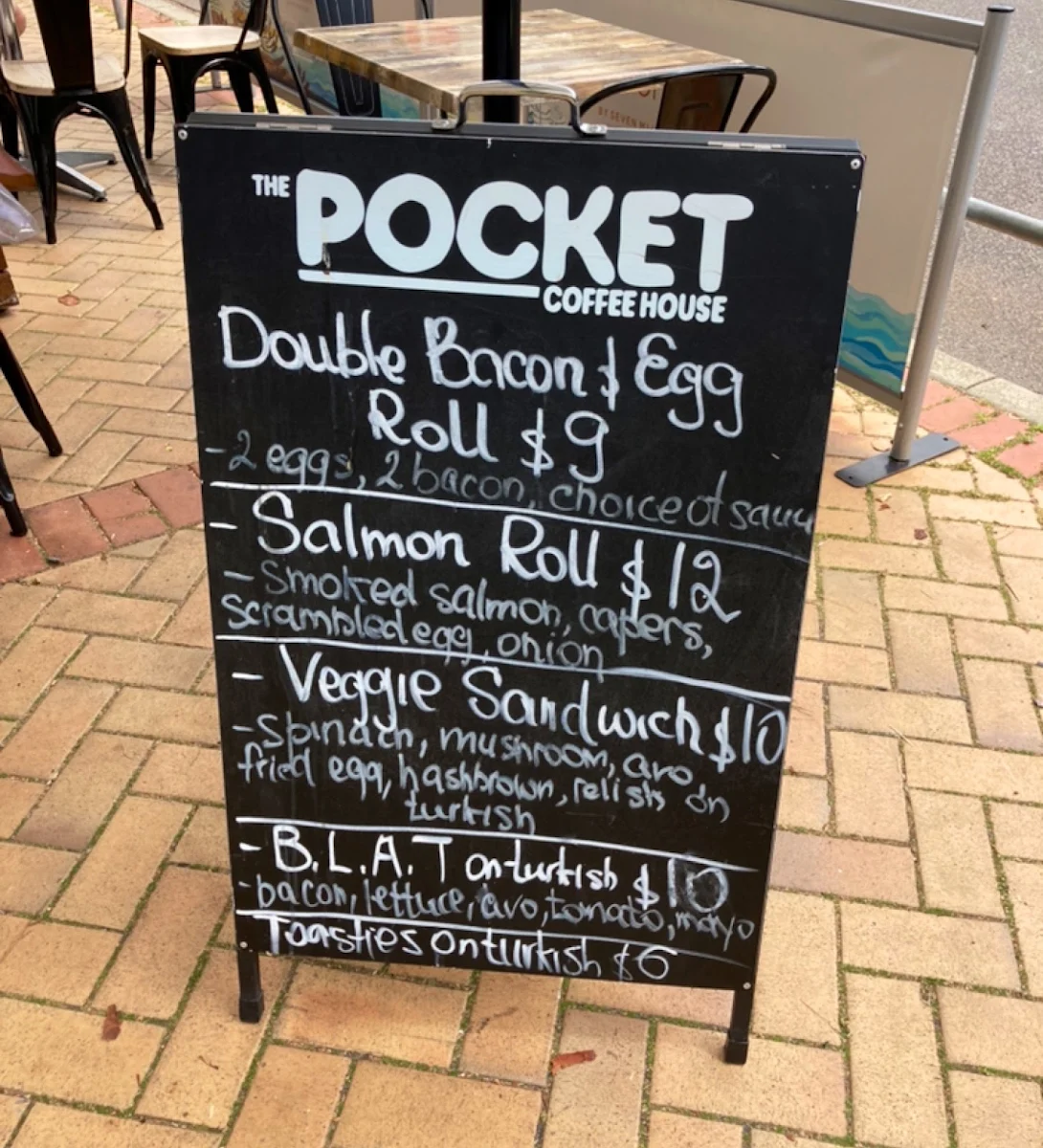 Menu, The Pocket Coffee House