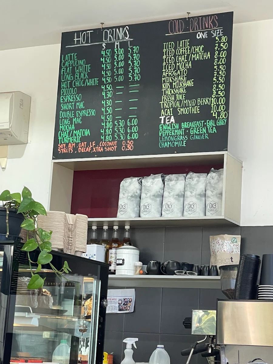 Menu, Split Bean Cafe