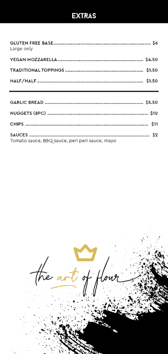 Menu, Romolo Pizza