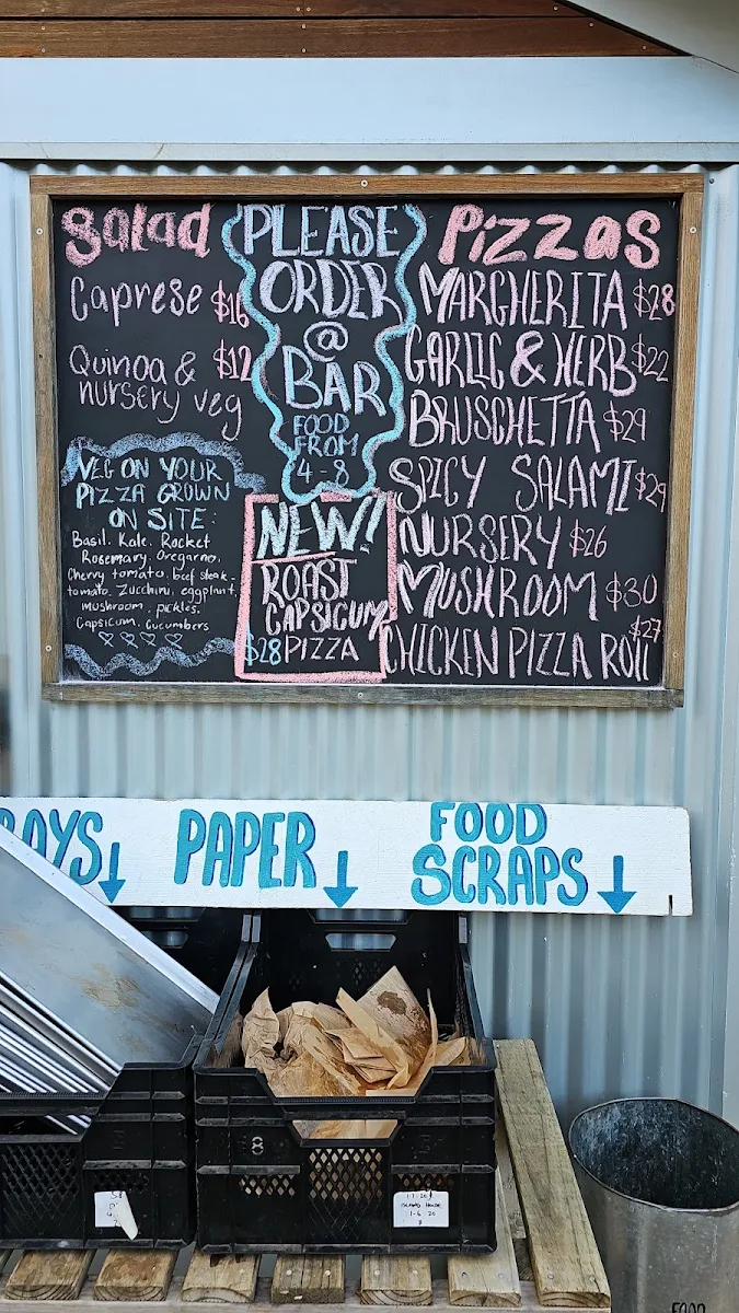 Menu, The Nursery Lord Howe Island