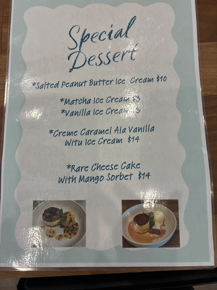 Menu, Hinata Sushi Studio