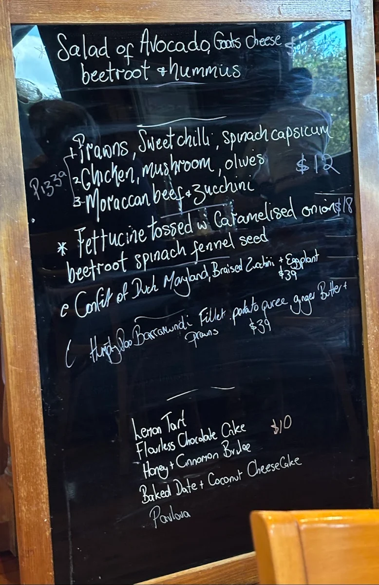 Menu, King River Cafe