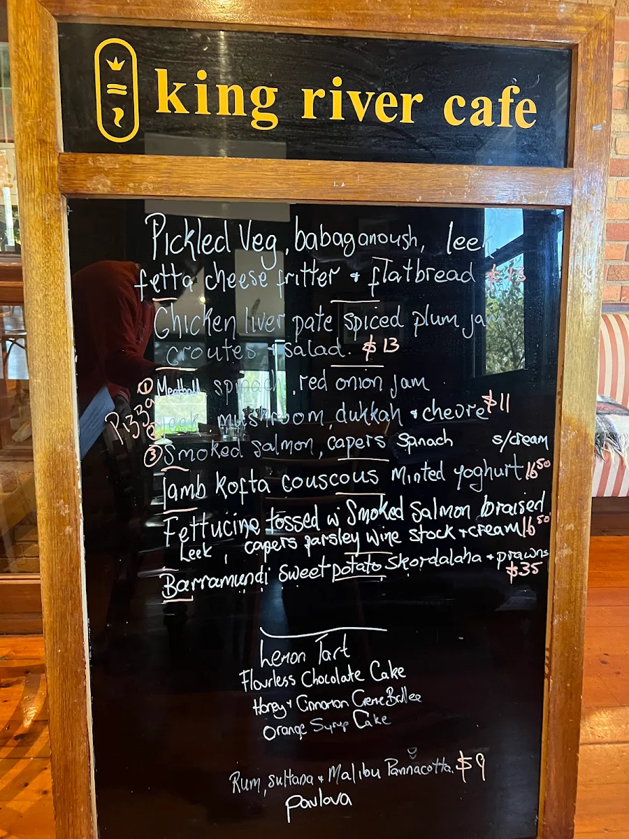 Menu, King River Cafe
