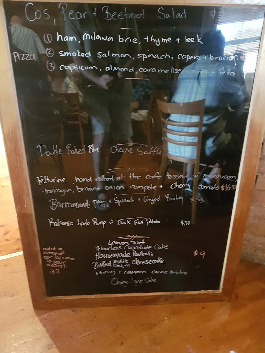 Menu, King River Cafe