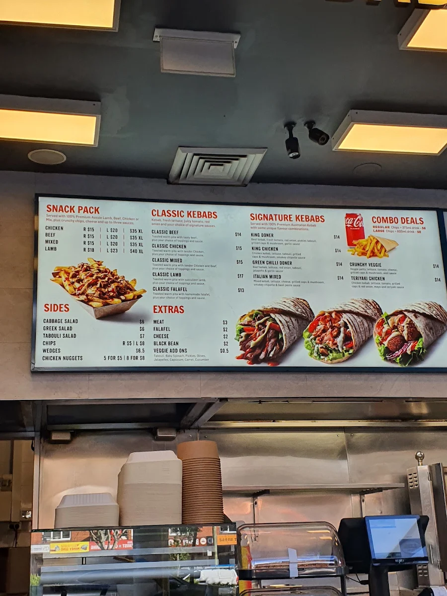 Menu, Kebab in Maroubra