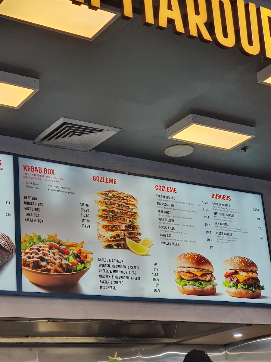 Menu, Kebab in Maroubra
