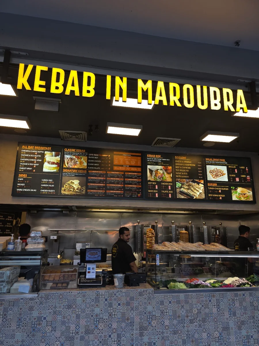 Menu, Kebab in Maroubra