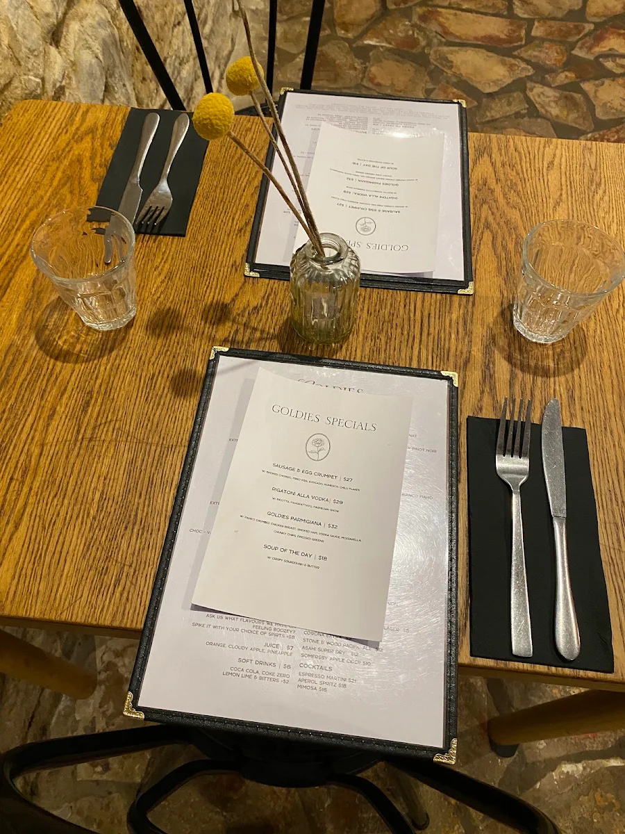 Menu, Goldies Cafe Dubbo