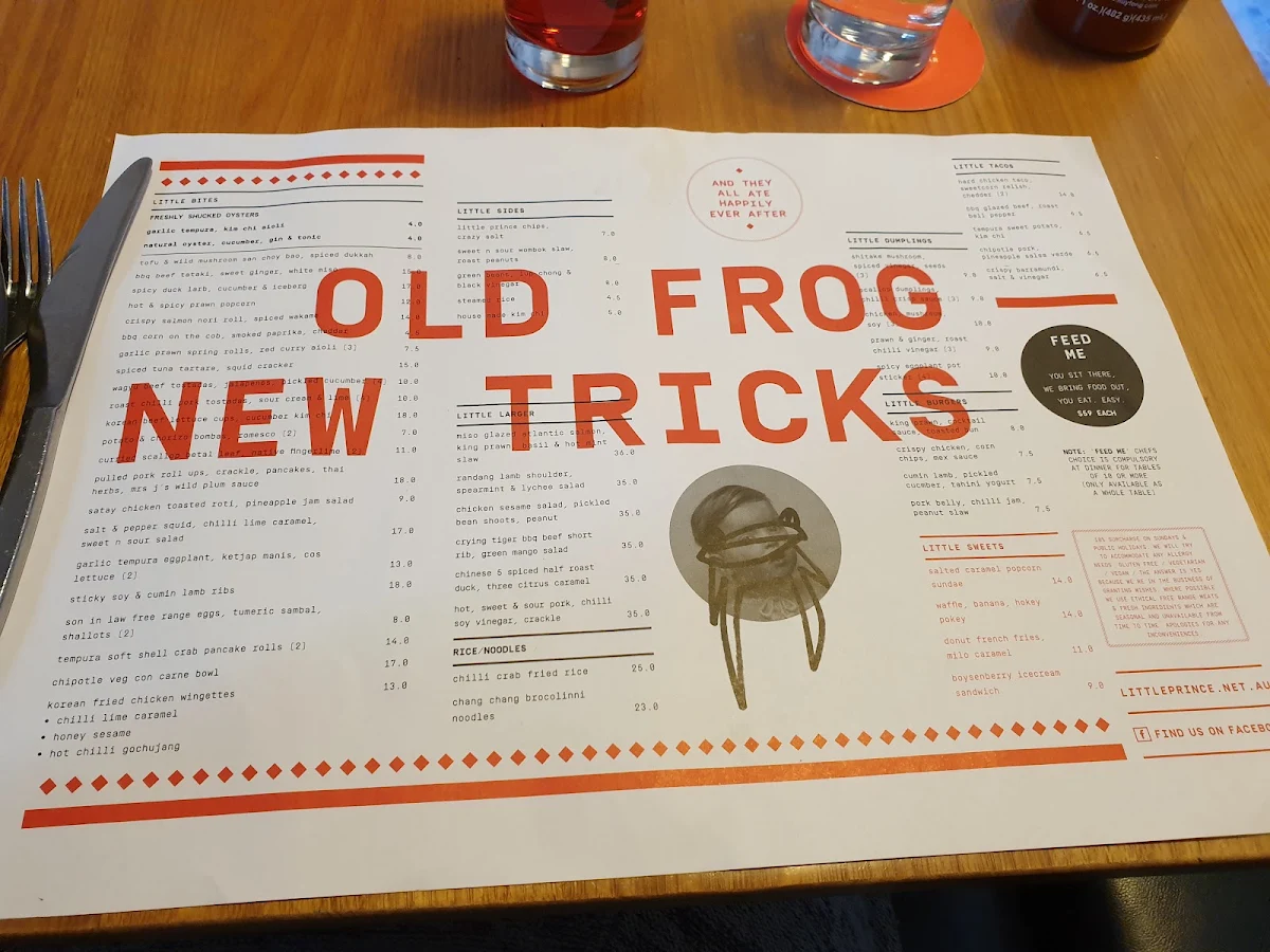 Menu, Little Prince Eating House & Bar