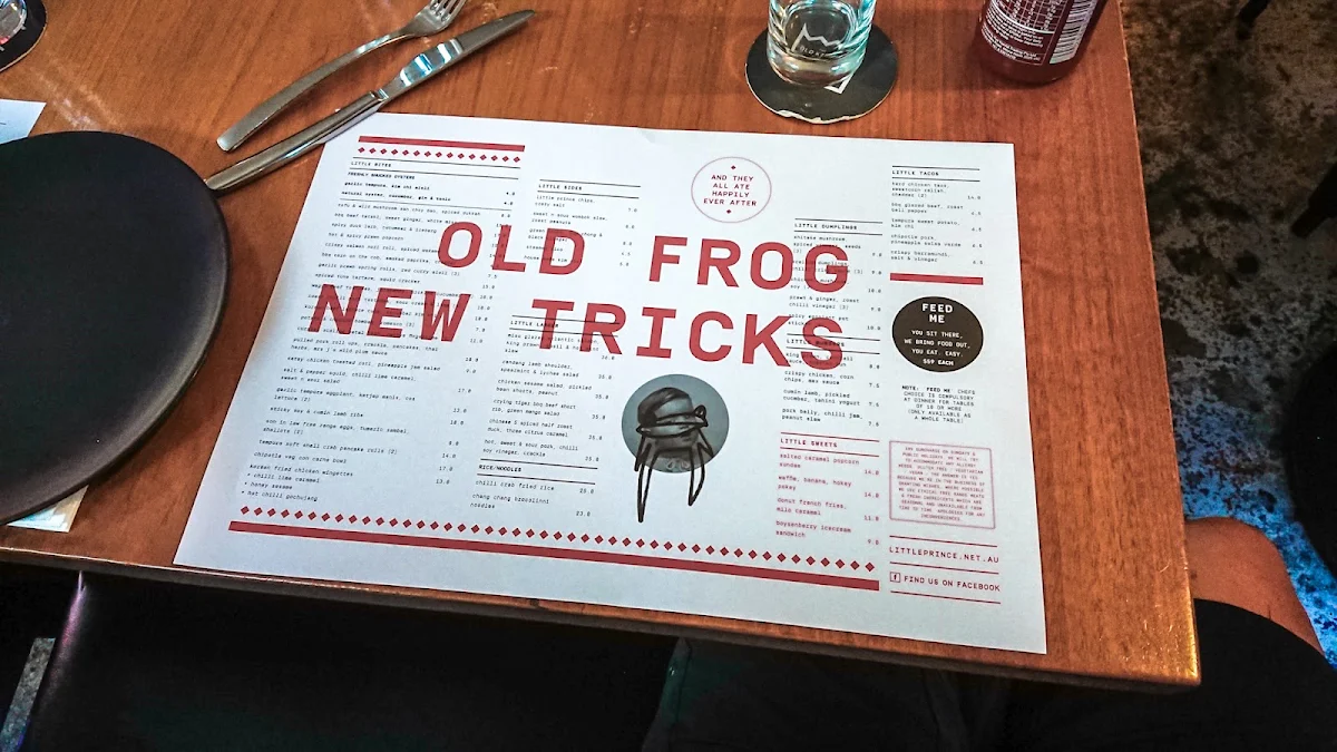 Menu, Little Prince Eating House & Bar
