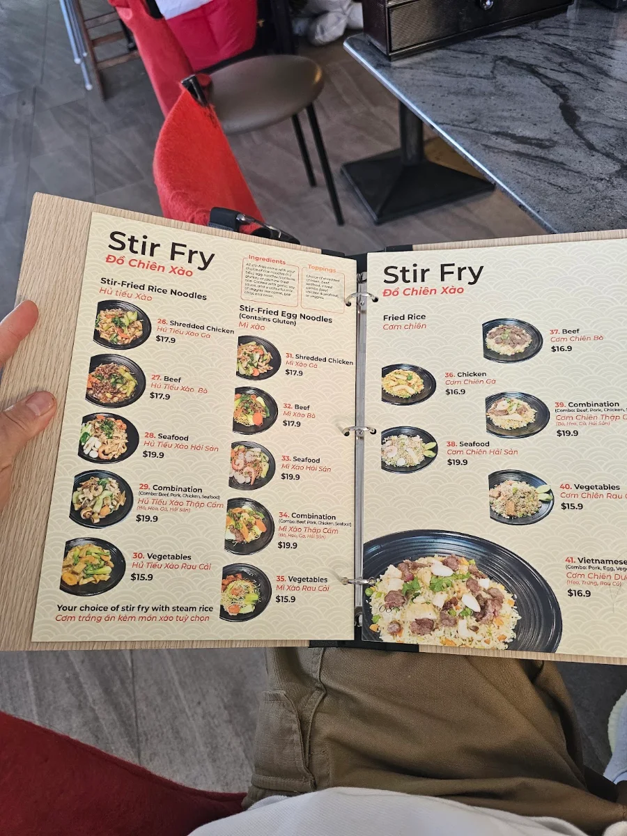 Menu, The Pho Hamilton