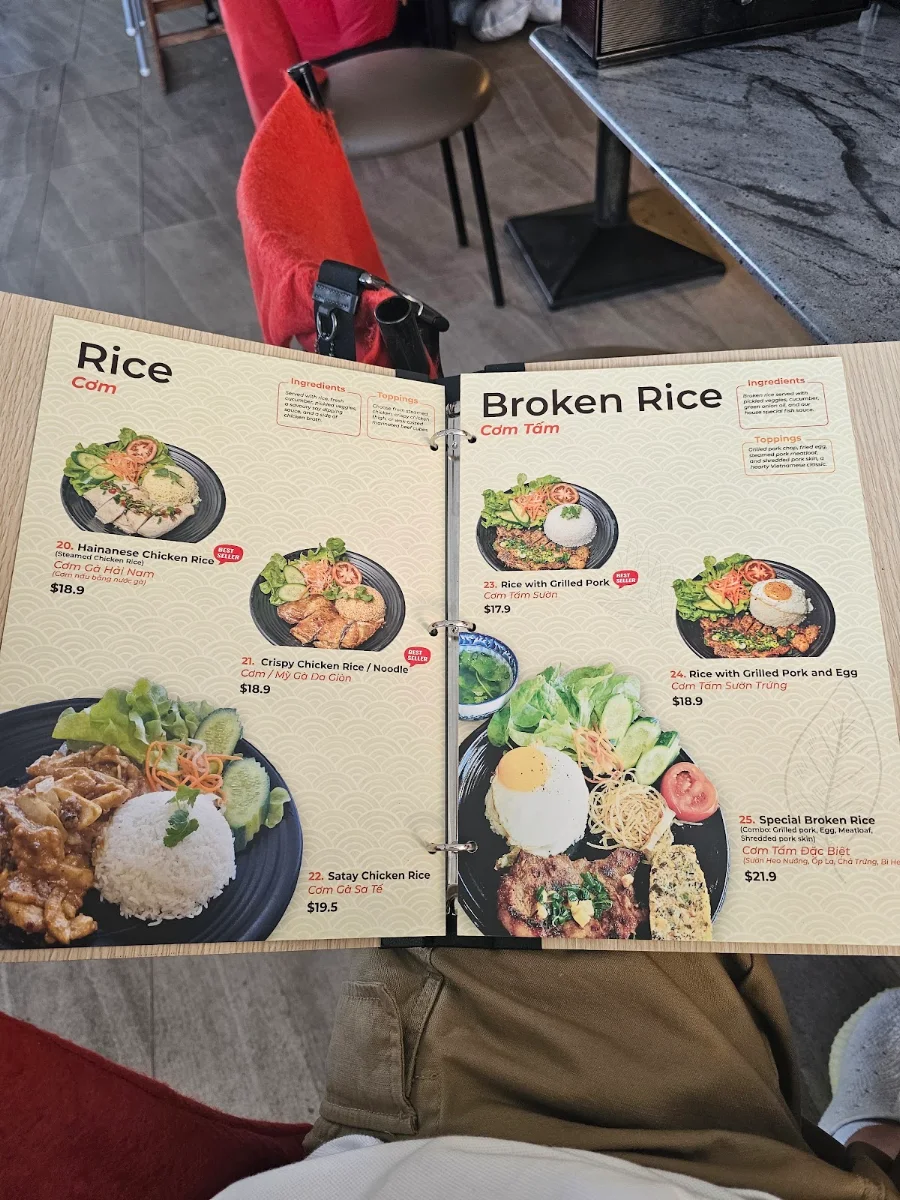 Menu, The Pho Hamilton