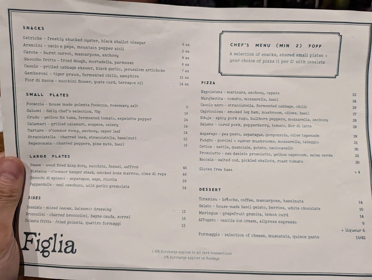 Menu, Figlia