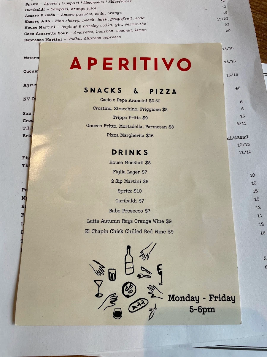 Menu, Figlia