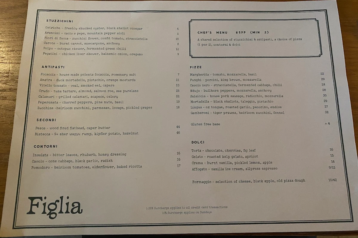 Menu, Figlia
