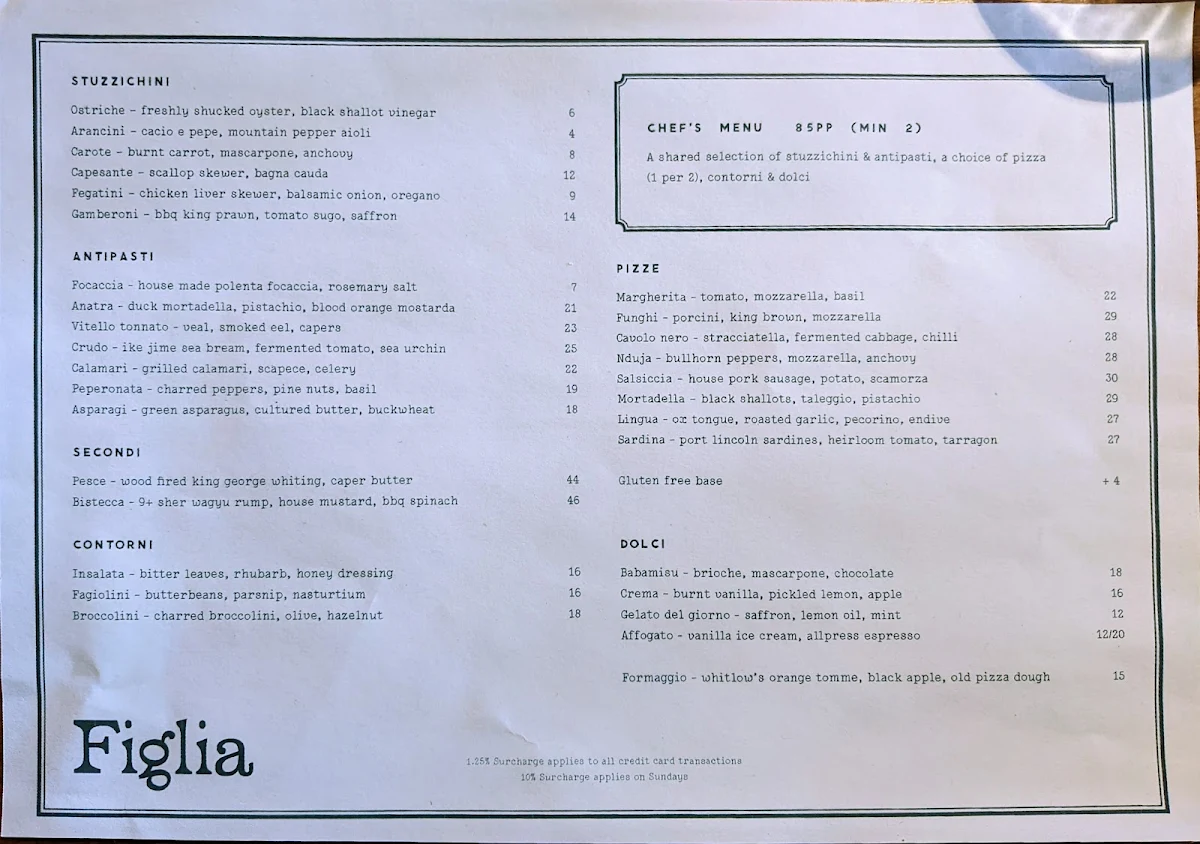 Menu, Figlia