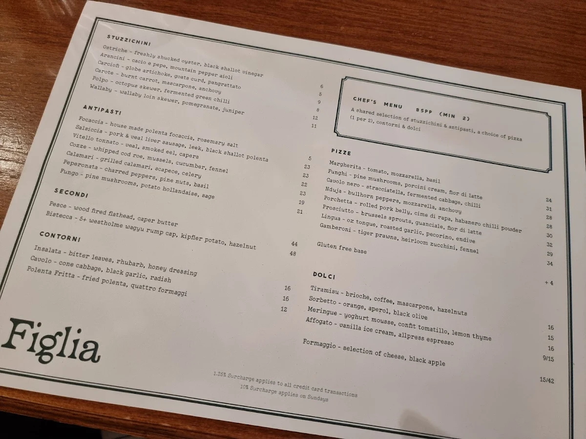 Menu, Figlia