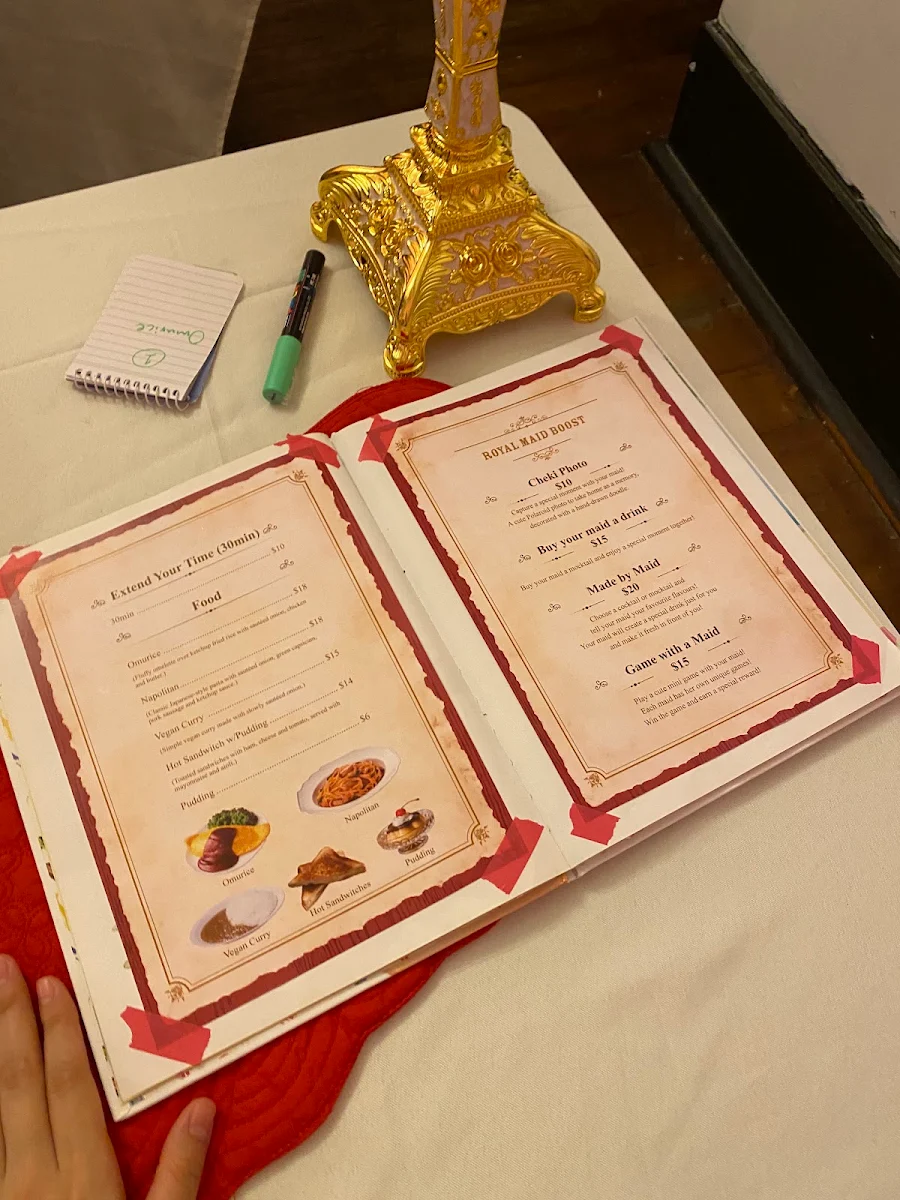 Menu, Royal Maid Cafe Kawaii Lollies