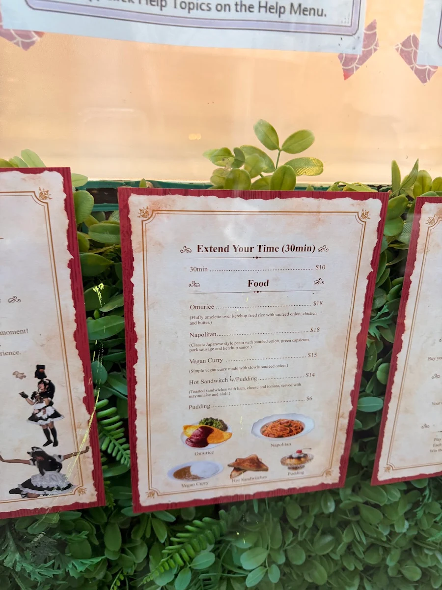 Menu, Royal Maid Cafe Kawaii Lollies