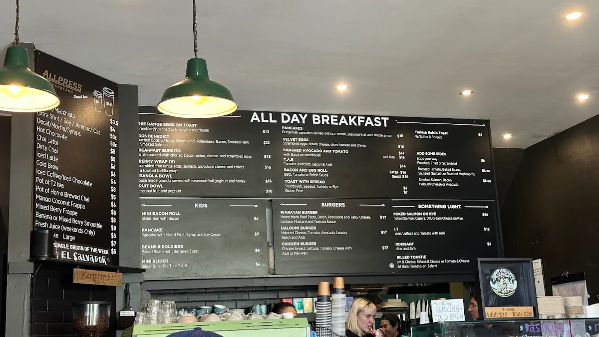 Menu, Hungry Grasshopper Café