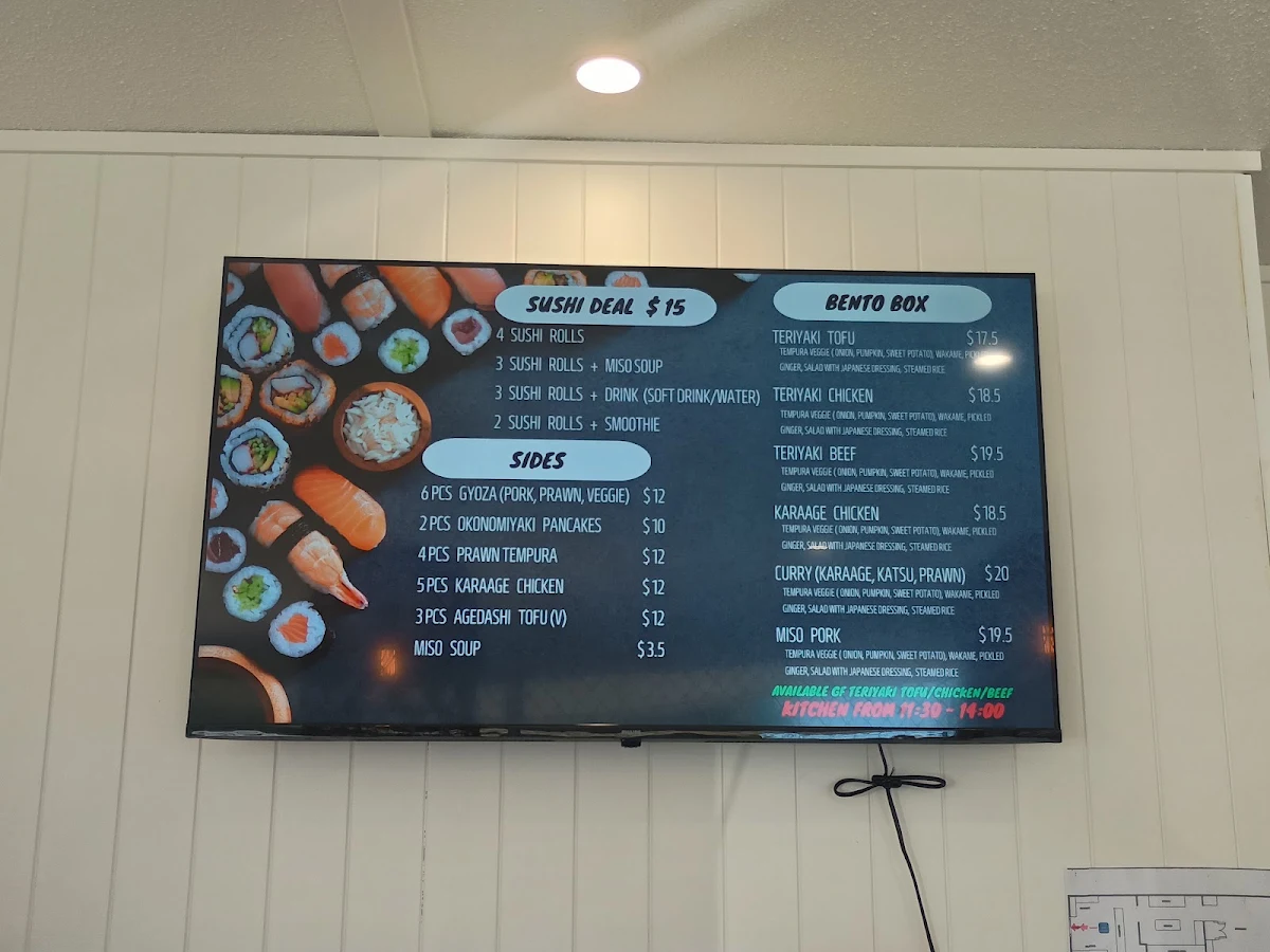 Menu, Sushi Surf
