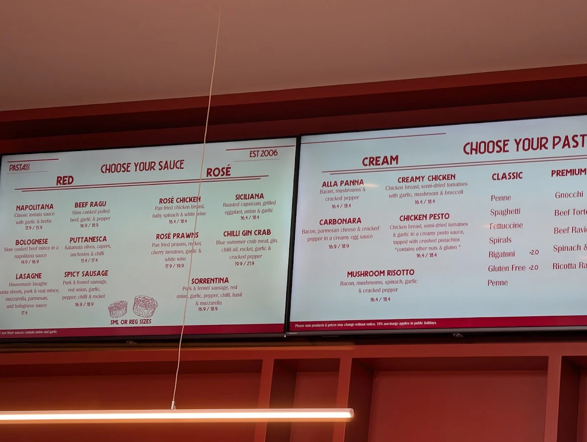 Menu, Pastagogo Prospect
