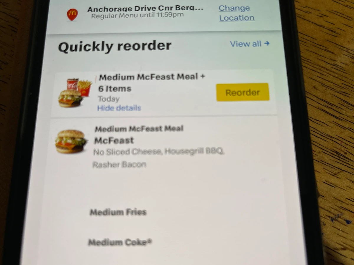 Menu, McDonald's Clarkson
