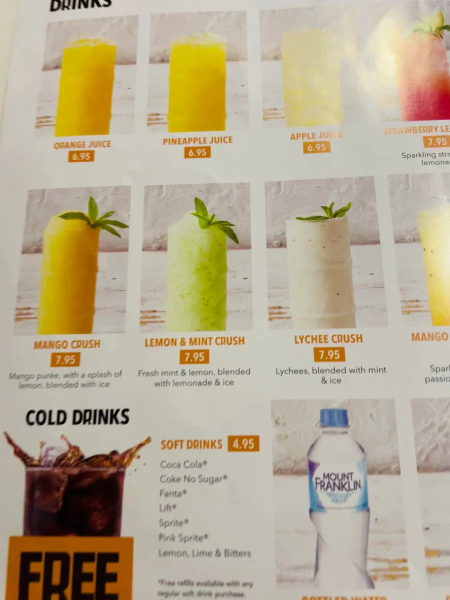 Menu, RASHAYS - Penrith