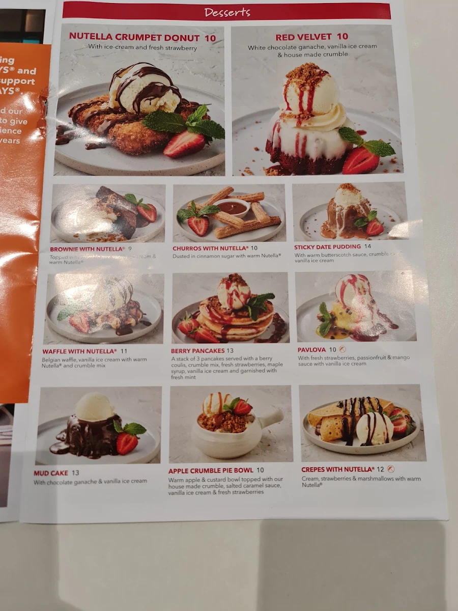 Menu, RASHAYS - Penrith