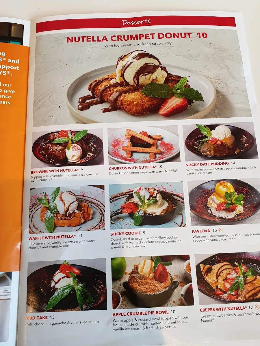 Menu, RASHAYS - Penrith