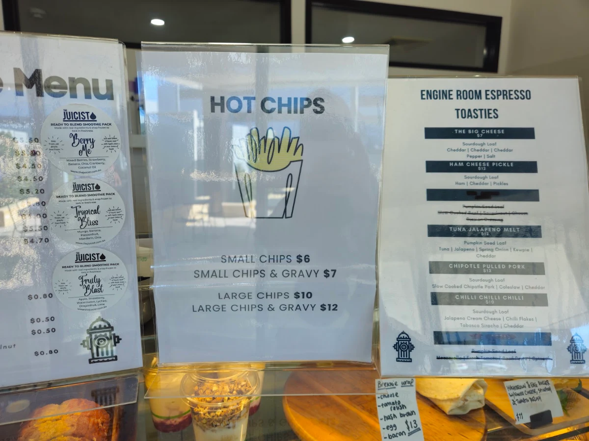 Menu, Engine Room Espresso 6017
