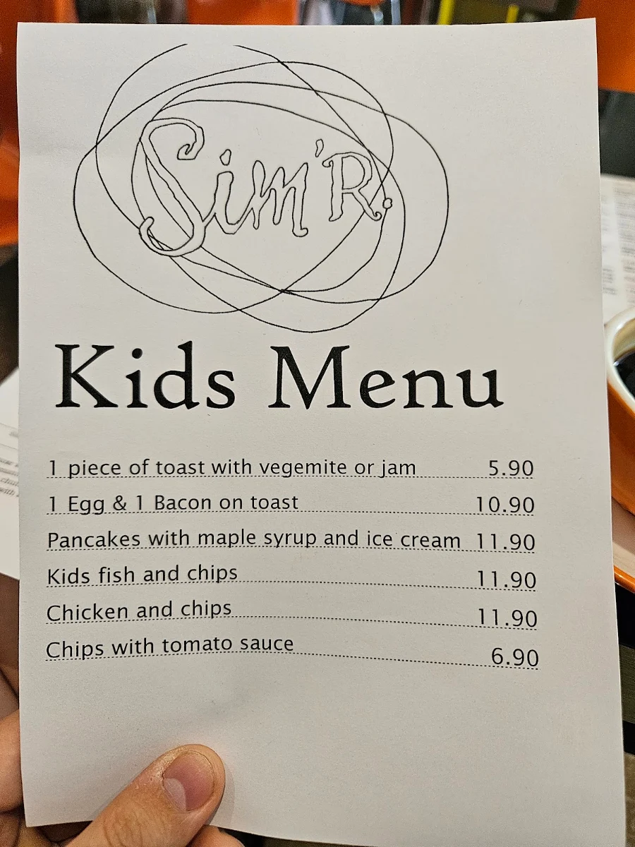 Menu, Sim'r