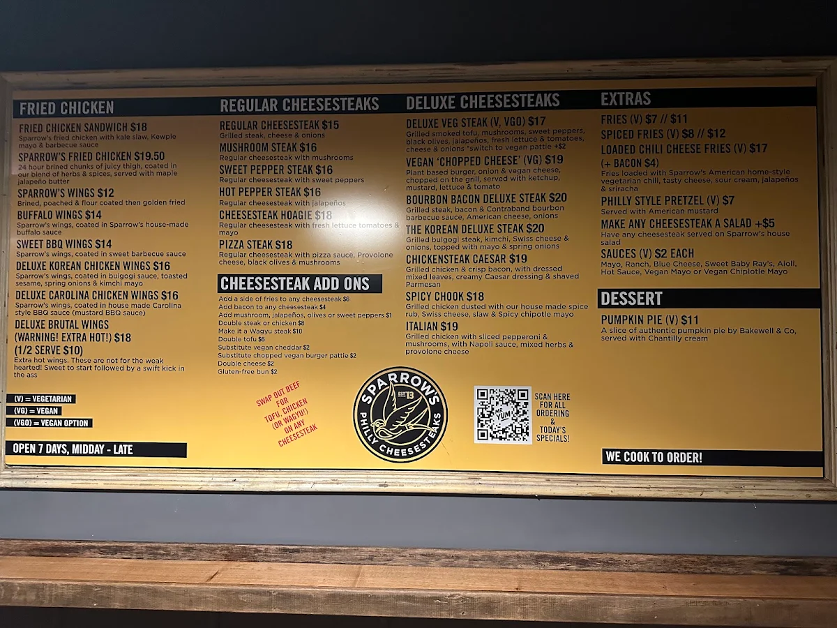 Menu, The Catfish