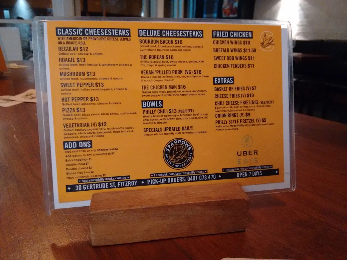 Menu, The Catfish