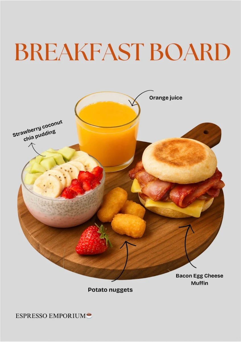 Menu, Espresso emporium