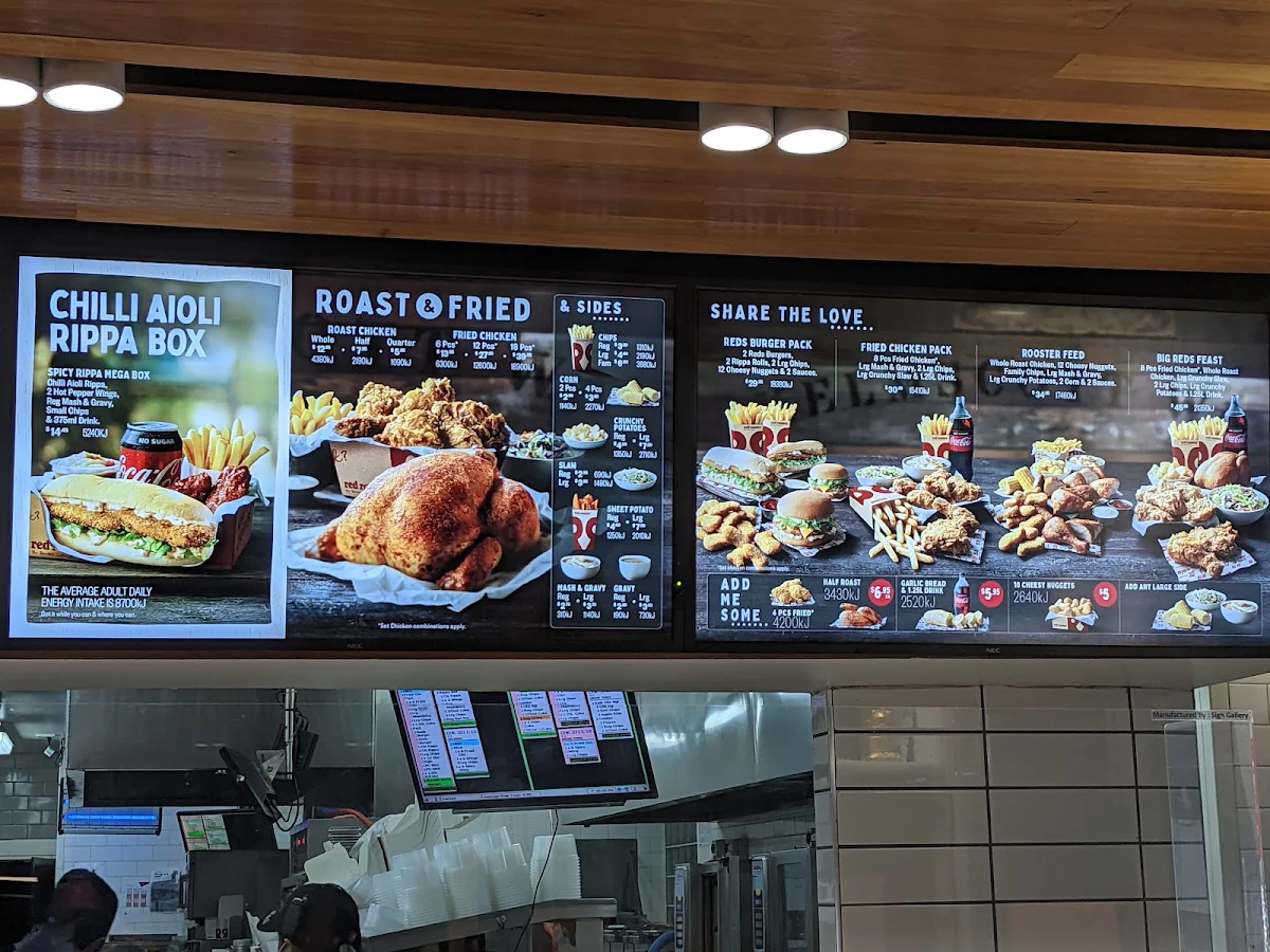Menu, Red Rooster South Springvale