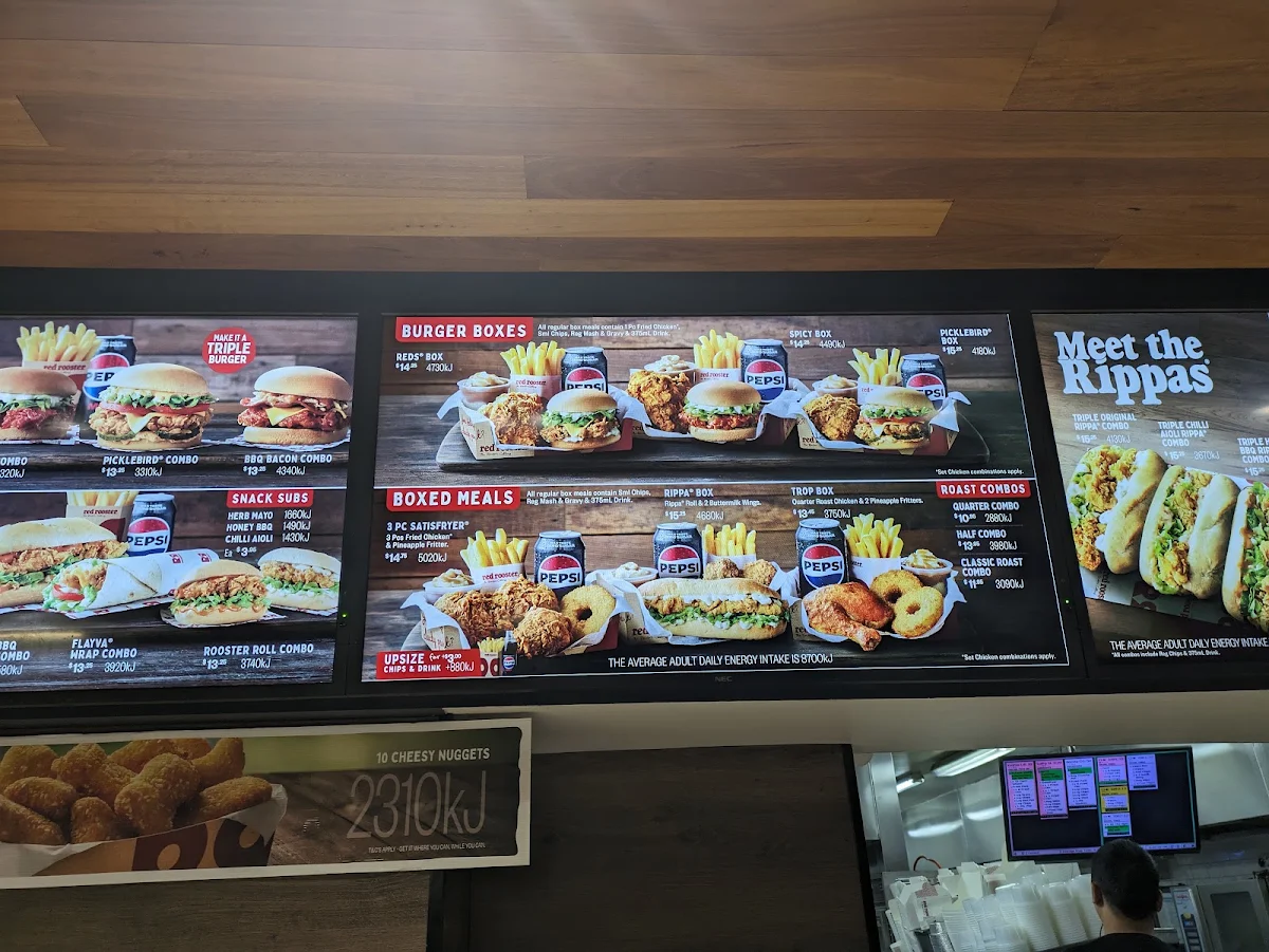 Menu, Red Rooster South Springvale