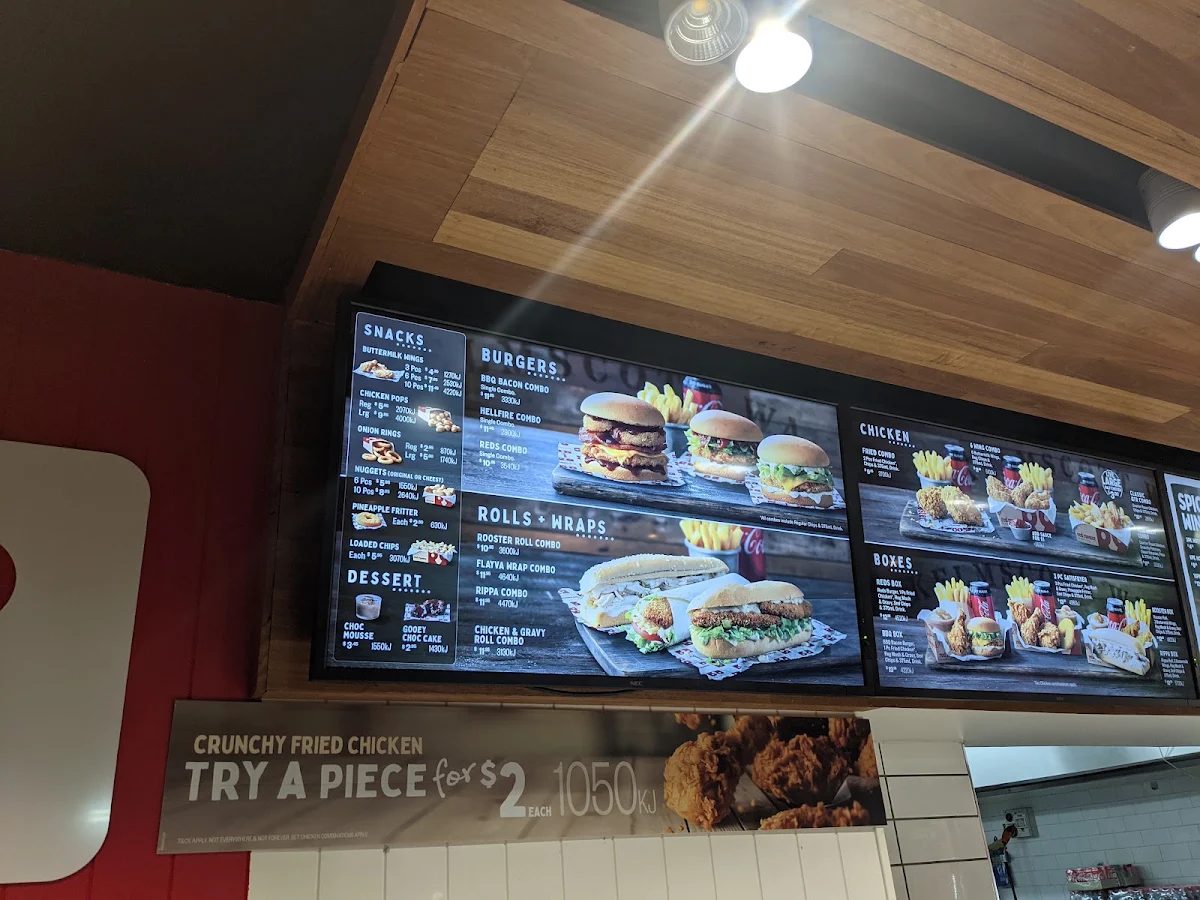 Menu, Red Rooster South Springvale