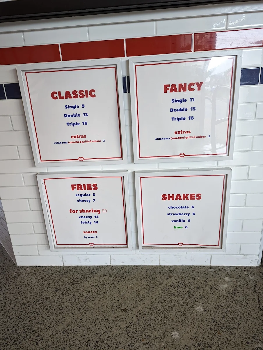 Menu, Broken Hearts Burger Club