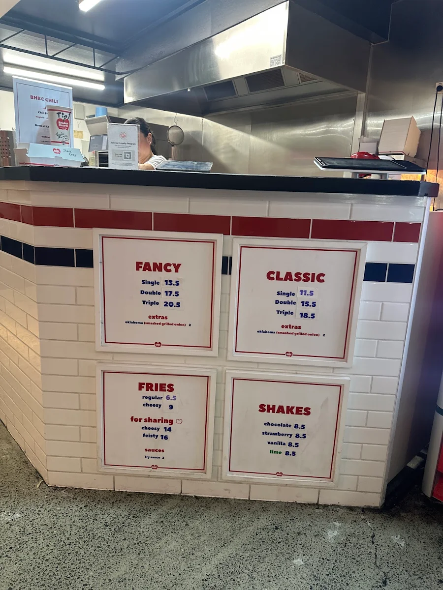 Menu, Broken Hearts Burger Club