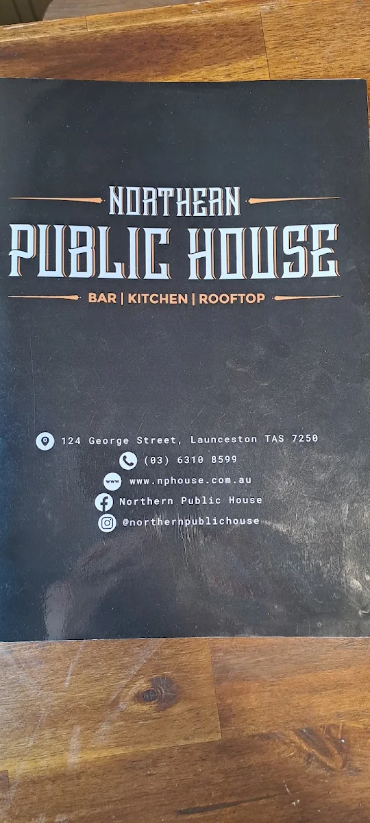 Menu, Northern Public House