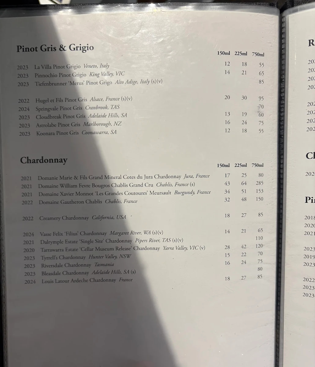 Menu, Reef Gasworks