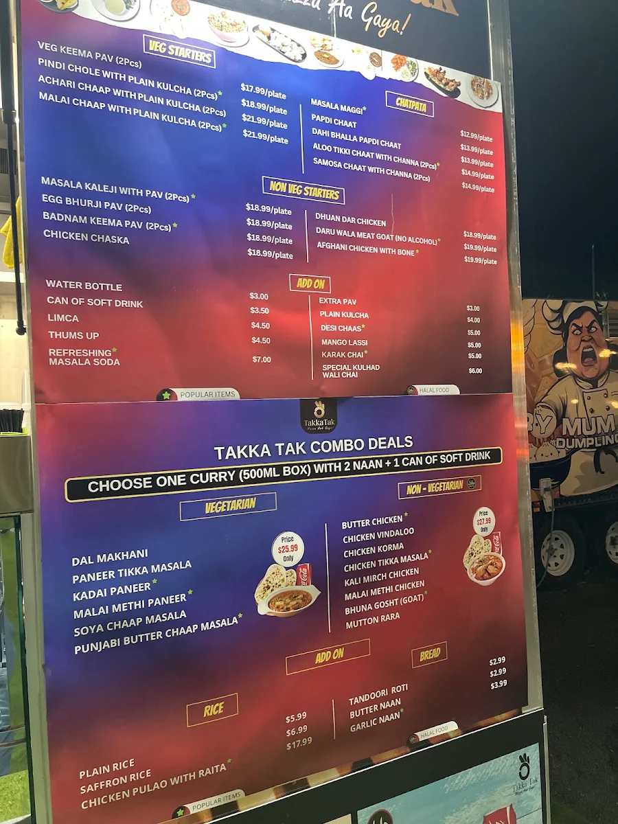 Menu, Takkatak